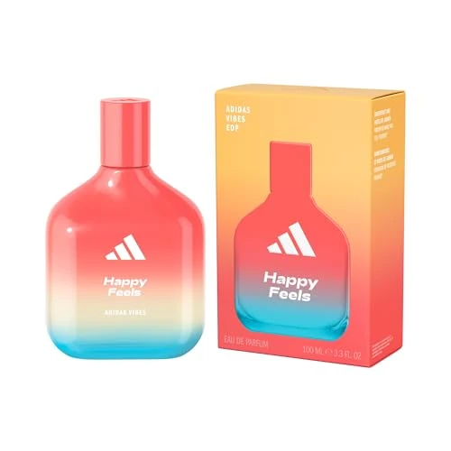 Begrenztes Angebot: adidas Vibes Happy Feels Eau de Parfum, fröhlicher, stimmungsaufhellender Unisex-Duft mit blumig-frischen Noten und natürlichen ätherischen Ölen, 100ml von 15.99 EUR auf 15.99 EUR (Rabatt 0%)