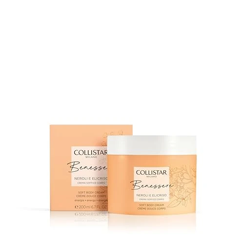 Offerta a tempo: Collistar Benessere Crema Corpo Soffice Neroli Elicriso, Idratante e Nutriente, Profumata, Cura Naturale della Pelle, 200 ml - 40% da 35.00 € a 20.99 €
