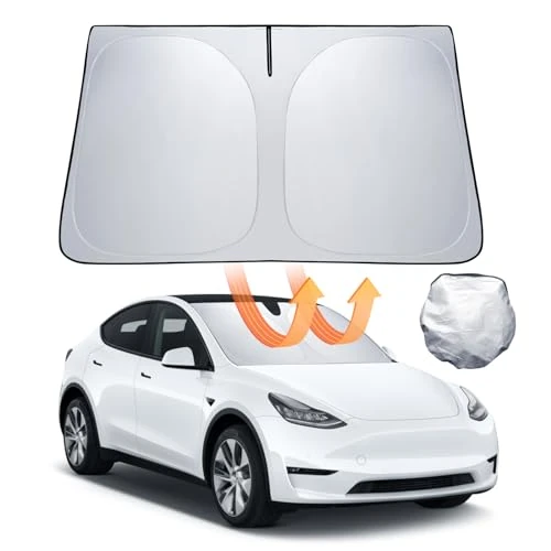 Offerta a tempo: LANTU Paravento Parabrezza per Tesla Model 3/Y Parasole Pieghevole con Borsa di Stoccaggio Blocca i Raggi UV Ombrello Model 3/Y 2018-2026 Highland Juniper Accessori - 0.00% da 29.99 € a 29.99 €