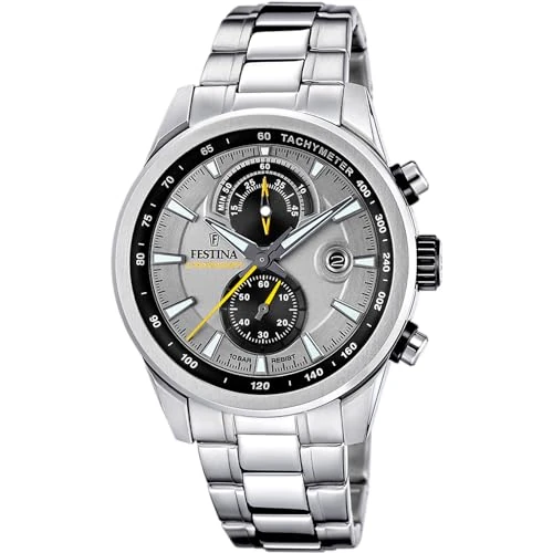 Offerta a tempo: FESTINA Orologio Uomo in Acciaio Inossidabile 316l Argentato F20694/4 | Movimento al Quarzo, Cronografo, Calendario, Vetro Minerale Resistente - 40% da 149.00 € a 89.00 €