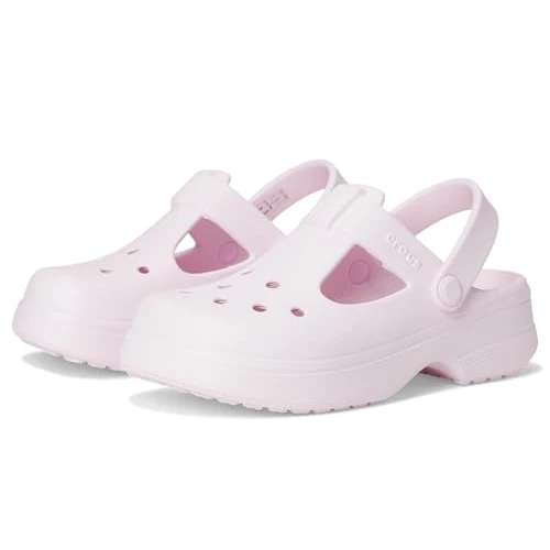 Crocs Classic Mary Jane Clog K, Zoccoli Unisex - Bambini e Ragazzi, Rosa Milk, 34/35 EU