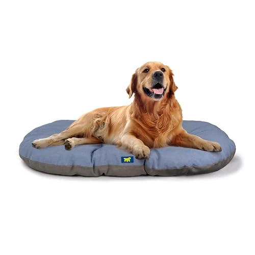 Ferplast Hundebett Relax, Hundekissen, Katzenkissen, Hundematte für Hundehütten und Autos – waschbar – aus Baumwolle mit weicher Polsterung, 85 x 55 cm. Himmelblau