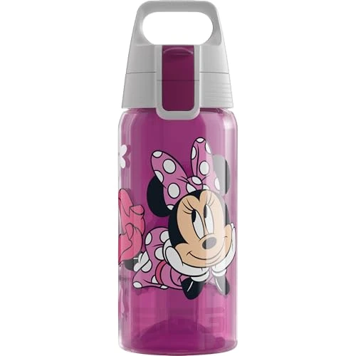 SIGG - Butelka do picia dla dzieci – Viva One Disney – Junior Minnie Mouse – nadaje się do napojów gazowanych – szczelna – nadaje się do mycia w zmywarce – nie zawiera BPA – do uprawiania sportu i