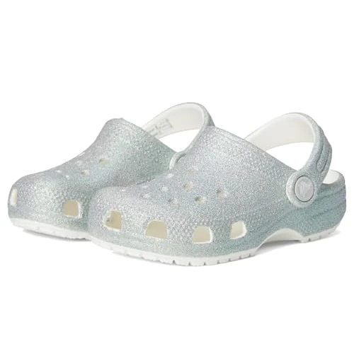 Limited-time offer: Crocs Unisex Kids Clog, Classic Iridescent Glitter Clog T, White, 7 UK Child from 39.99 GBP to 15.50 GBP (save 61%)