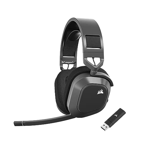 Limitiertes Angebot: CORSAIR HS80 MAX WIRELESS Multiplattform-Gaming-Headset Mit Bluetooth – Dolby Atmos – Omnidirektionales Mikrofon – iCUE-Kompatibel – PC, Mac, PS5, PS4, Switch, Mobil – Stahlgrau von 189.90 EUR auf 129.99 EUR (Spare 32%)