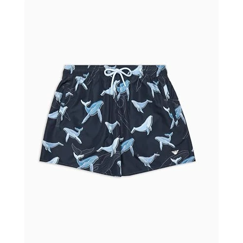 Offerta a tempo: EMPORIO ARMANI Boxer Uomo Sea Animals Mid Blu XL, Balena Stampa Blu, XL - 15% da 52.91 € a 44.97 €