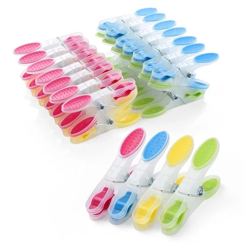 Offerta a tempo: AiQInu 30 Pezzi Mollette per Bucato, Plastica Clothes Pegs con Silicone Antiscivolo, Molletta Multicolore Non Lascia Segni per Biancheria Intima Pantaloni T Shirts Calze - 49% da 17.56 € a 8.98 €