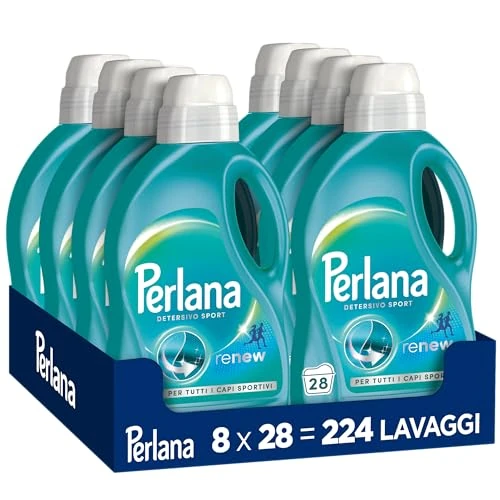 Offerta a tempo: Perlana - Detersivo Sport - 224 Lavaggi (8 Confezioni da 28 Lavaggi) — 37% da 44,99 € a 28,48 €