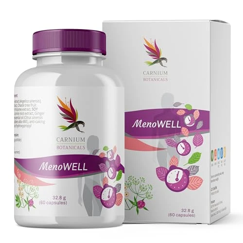 Offerta a tempo: Carnium Botanicals MenoWell – Integratore Menopausa con Agnocasto, Soia & Trifoglio Rosso – Complesso Naturale per il Benessere Femminile, 60 Capsule - 20% da 27.00 € a 21.60 €