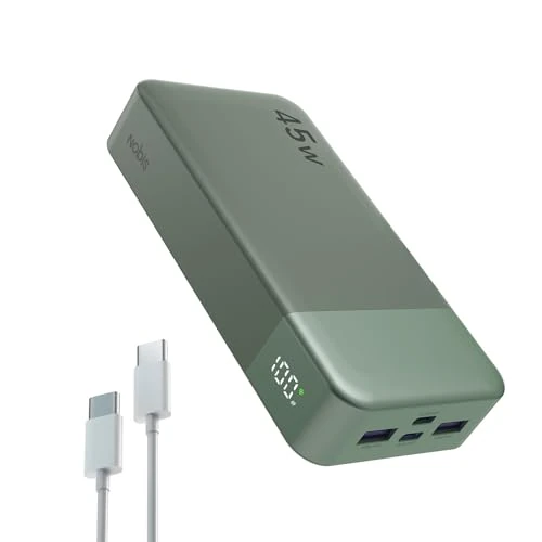 Offerta a tempo: NOBIS Power Bank 20000mAh Powerbank 45 W Fast Charging Caricatore Portatile USB C In & Out, 4 Ports Portable Charger with LED Digital Display, Compatible with Phone 17 S25 (Verde) - 27% da 44.99 € a 32.99 €