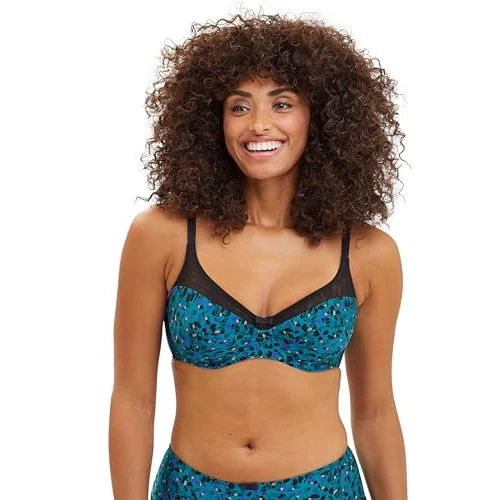 Sans Complexe Women's Complice Bra, Emerald Blue Floral Print, 34C