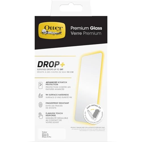 Offerta a tempo: OtterBox Premium Pellicola protettiva in Vetro temperato per iPhone 17e, 16e, 14, 13, 13 Pro con trattamento antimicrobico, Protezione a rotture avanzata, Graffi e cadute da 0.9m, - 76% da 24.99 € a 5.99 €