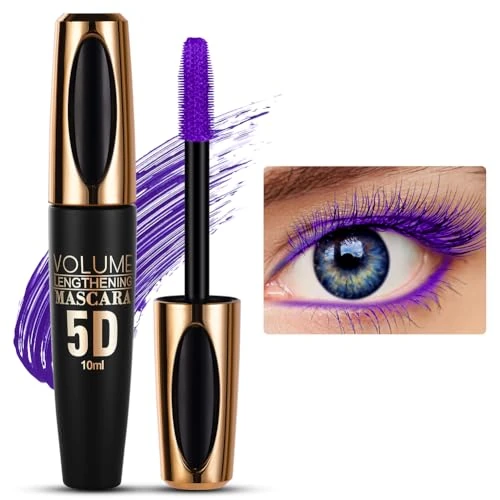 Offerta a tempo: Mascara Spesso 5D Waterproof a Long-Lasting di Viola - Effetto Naturale, Effetto Occhi Grandi Amplificato, 10ml - 44% da 9.99 € a 5.59 €