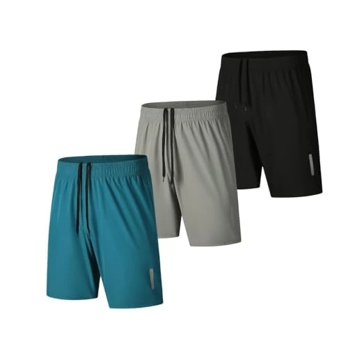 Oferta limitada: fovdtaa - Pantalón corto deportivo para hombre, de secado rápido, 3 unidades, para gimnasio, correr, entrenamiento, 3XL de 27.99 € a 24.31 € (ahorro 13%)