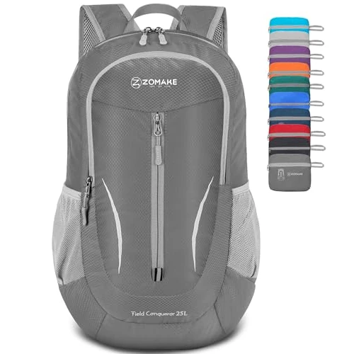 Offerta a tempo: ZOMAKE Zaino ultra leggero e ripiegabile da 25 l, zaino pieghevole da escursionismo, impermeabile, compatto, per viaggi, grigio argento, dimgray (grigio) - 6% da 24.30 € a 22.94 €
