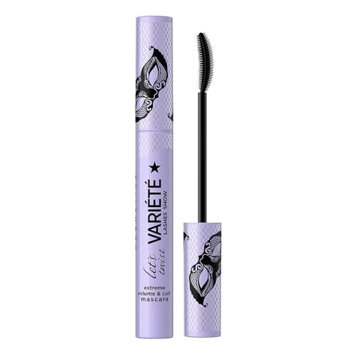 Offerta a tempo: Eveline Cosmetics Variete Mascara Volumizzante & Arricciaciglia - Nero Intenso con Pennello in Silicone, Senza Grumi o Sfaldature - 50% da 8.06 € a 4.00 €