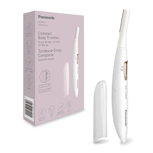 Oferta limitada: Panasonic ES-WR51 Recortadora Corporal Compacta, Depiladora para Mujeres, Afeitadora para Mujeres, En Seco, Funciona con Pilas (se requiere 1 AAA), Tapa Protectora, Cepillo De Limpieza, Color Blanco de 27.99 € a 19.86 € (ahorro 29%)