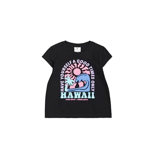 Champion Girl's Legacy Girl - Graphic Crewneck T-Shirt, Black (KK001), M
