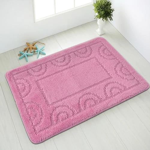Offerta a tempo: Comart - Tappeto Nicole da Bagno - Rettangolare 66x140 cm - Fondo Antiscivolo in Latex - ad Asciugatura Rapida e Traspirante - Lavabile in Lavatrice - Scendi Doccia e Vasca - in Tinta Unita - Rosa - 0% da 25.90 € a 25.90 €