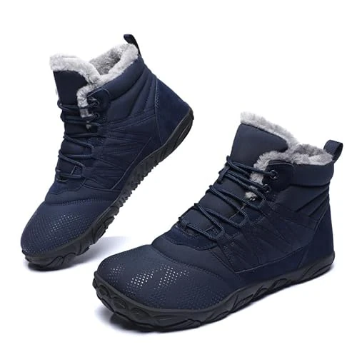 Limitiertes Angebot: Barfußschuhe Winterstiefel Damen Herren Winter Warm Gefüttert Winterschuhe Schneestiefel Outdoor Barfuss Schuhe Männer Traillaufschuhe Leicht Rutschfest Fitnessschuhe Wanderschuhe Unisex Blau EU42 von 45.98 EUR auf 45.98 EUR (Spare 0%)