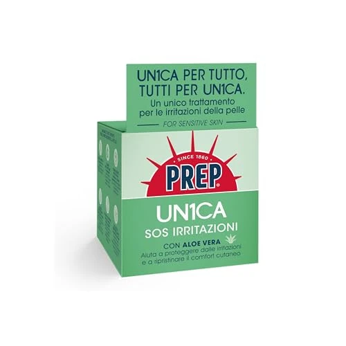 Offerta a tempo: Prep, UN1CA SOS IRRITAZIONI, Crema Idratante, Lenitiva, Con Aloe Vera, Glicerina, Per Pelli Sensibili, Protegge dalle Irritazioni, Ripristina Comfort Cutaneo, 75ml - 65% da 11.28 € a 3.99 €