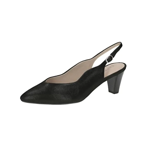 Zeitlich begrenztes Angebot: CAPRICE Damen Slingpumps aus Leder Spitz, Schwarz (Black Metallic), 38.5 EU von 69.95 € auf 32.01 € (54% Rabatt)