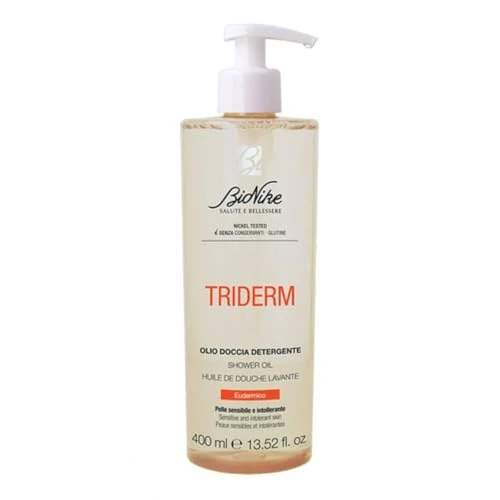 Offerta a tempo: BioNike Triderm - Olio Doccia Eudermico, Detergente Corpo e Viso per Pelle Secca, Delicato ed Emolliente con Pro-Vitamina B5, Indicato per Pelli Sensibili e Intolleranti, pH Fisiologico, 400 ml - 36% da 16.90 € a 10.86 €