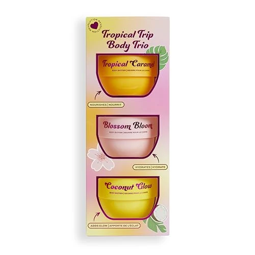 I Heart Revolution, Tropical Trip Body Cream Trio, Hydraterende Bodylotion, 3 Zomerse Geuren, Zachte Huid, Vegan & Dierproefvrij