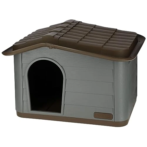 Kerbl Pet Maison pour Chat Paola Eco, Gris-Vert/Marron, 75 x 59 x 55 cm, Niche pour Chat, Plastique 100% recyclé, Chiens, Chats