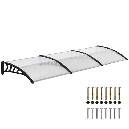 Offerta a tempo: Outsunny Pensilina Tettoia da Esterno 303x96cm in Policarbonato Trasparente - 7% da 84.95 € a 78.80 €