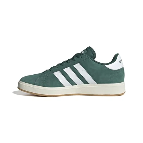 adidas Uomo Grand Court Base 00s Shoes, Collegiate Green/Cloud White/Gum, 47 1/3 EU