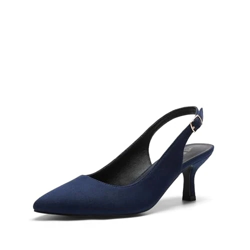 Offre limitée : DREAM PAIRS Escarpins Femme avec Petits Talons Slingback Élégantes Chaussure à Talon Confortable et Classique,Size 39,Marine-Daim-1,SDPU2444W de 39.99 € à 35.99 € (10% de remise)