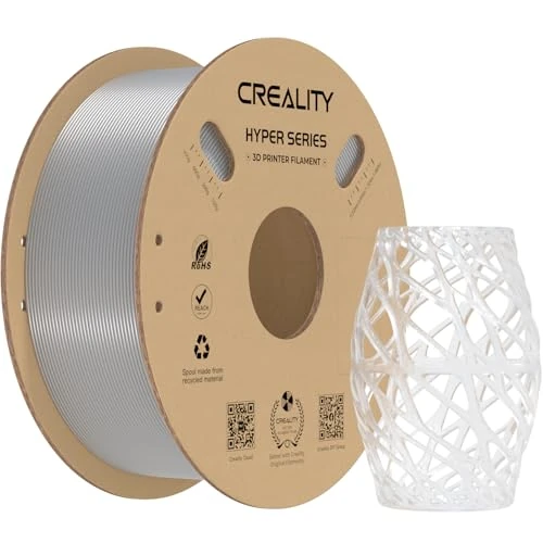 Creality Przezroczysty filament PETG 1,75 mm do K1 Max, filament do drukarki 3D zaprojektowany do dużych prędkości od 30 do 600 mm/s, 1 kg (2,2 funta)/szpula, filament Hyper PETG, ± 0,03 mm