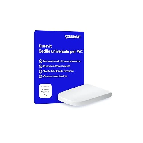 Oferta limitada: Duravit tapa wc universal, asiento de inodoro angular, tapa wc con doble mecanismo de cierre suave, tapadera wc Cierre rápido para facilitar la instalación, Fabricado en la UE, Blanco de 70.70 € a 62.99 € (ahorro 11%)
