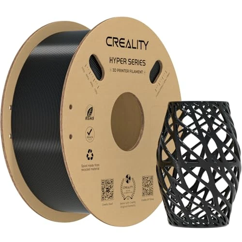 Creality Hyper PETG Filament 1.75mm for 3D Printer, 3D Printer Filament for High Speed 300mm/s Black