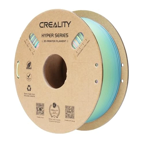 Creality Rainbow PLA for 3D Printers, 3D Printer Filament for High Speed of 600 mm/s, 1 kg (2.2 lbs)/Spool Gradient Rainbow PLA, Dimensional Accuracy ± 0.03 mm (Spring Lake)