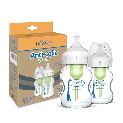 Oferta limitada: Dr. Brown’s Pack de 2 Biberones Anticólicos de Cristal Options+ 150 ml Boca Ancha – Sistema Patentado con Ventilación Interna - Con Tetina Nivel 1 de Flujo Lento +0 Meses – Silicona Médica y Sin BPA de 29.50 € a 29.50 € (ahorro 0.00%)
