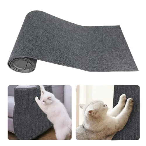 Kasanni Griffoir Canapé Chat 40 Cm ×200 Cm Protection Canape Chat Anti Griffe griffoir Mural pour La Protection Anti-Rayures des Meubles, CanapéS Et Portes (Gris foncé)