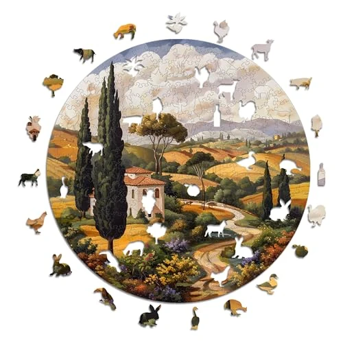 Iconic Puzzles - Toscane, Italië, houten puzzel, 100% duurzaam, cadeau voor kinderen en volwassenen, maat M, 350 stukjes