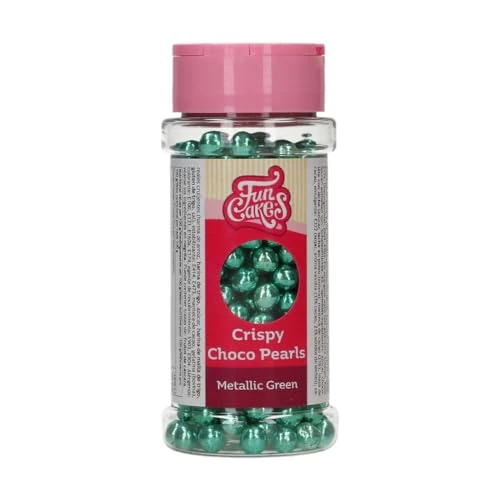 Offerta a tempo: FunCakes Crispy Choco Pearls - Metallic Green, Verde - Decorazioni di Cioccolato Commestibili, Ottime per Decorare Torte, Cupcake, Biscotti e Pasticcini - Decorazione di Torte e Cupcake - 60 g - 42% da 4.85 € a 2.83 €