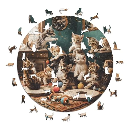 Oferta limitada: Iconic Puzzles - Gatitos Juguetones, Animales de fantasía, Puzzle de Madera 100% Sostenible, Regalos para Niños y Adultos, Talla S, 200 Piezas de 14.88 EUR a 14.88 EUR (ahorro 0%)