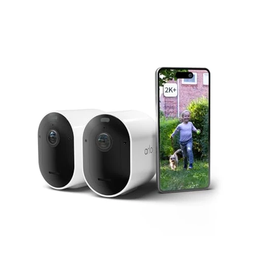Oferta limitada: Arlo Pro 5 Camara de Vigilancia WiFi Exterior 2K, Camara Vigilancia WiFi Interior, Sensor de Movimiento, Alarmas para Casa, Visión Nocturna Color, Prueba Arlo Secure Incluida, 2 Cámaras, Blancas de 399.99 EUR a 199.99 EUR (ahorro 50%)
