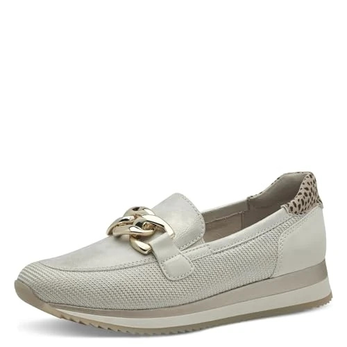 Jana Mocassini da Donna Eleganti Vegani, Multicolore (Beige/Gold), 39 EU