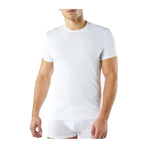 Liabel Maillot de bain pour homme en coton 3 et 6 pièces pour homme en pur coton peigné – Maillot de bain pour homme, col rond – 3828/23, 3 pièces blanches, XL