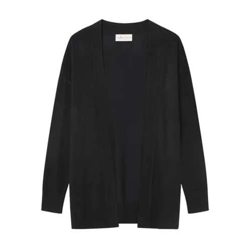 SPRINGFIELD Damen Cárdiganabiertotexturaviscosa Strickjacke Uni offen, Standardschwarz 5, L