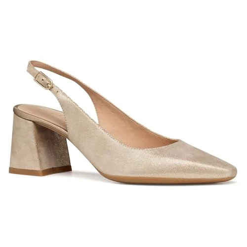 Geox Femme D GISELDA C Pompe, Lt Gold, 40 EU