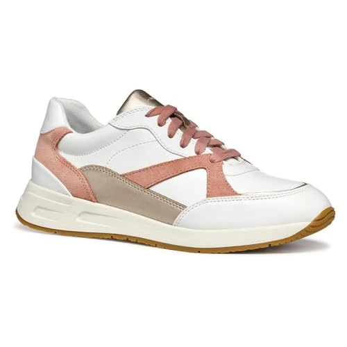 Geox - D BULMYA A, Zapatillas Mujer, White/Lt Coral,