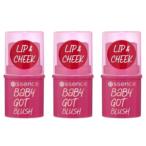 essence baby got blush, rouge, nr. 50, rood, direct resultaat, natuurlijk, stralend fris, veganistisch, zonder conserveringsmiddelen, zonder parabenen, zonder microplasticdeeltjes, 3-pack (3x5,5g)