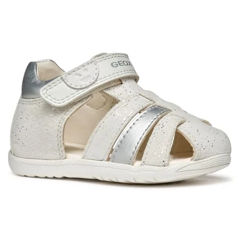 Zeitlich begrenztes Angebot: Geox Baby - Mädchen B Macchia Gir Sandal, White Silver, 22 EU von 57.95 € auf 36.69 € (37% Rabatt)