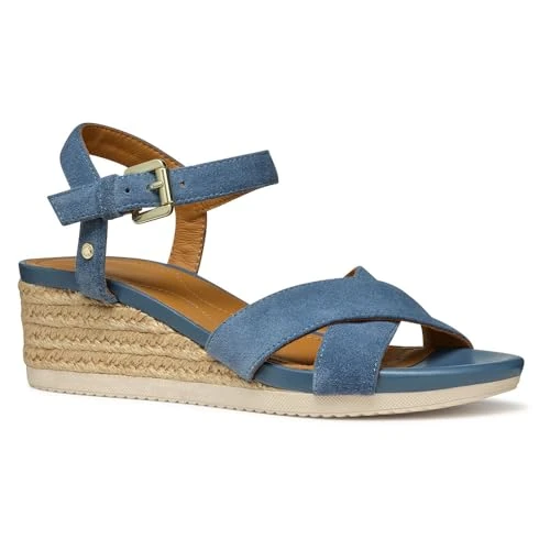 Oferta limitada: Geox - D ISCHIA CORDA B, Sandalia de cuña Mujer, Avio, de 56.05 € a 56.05 € (ahorro 0.00%)